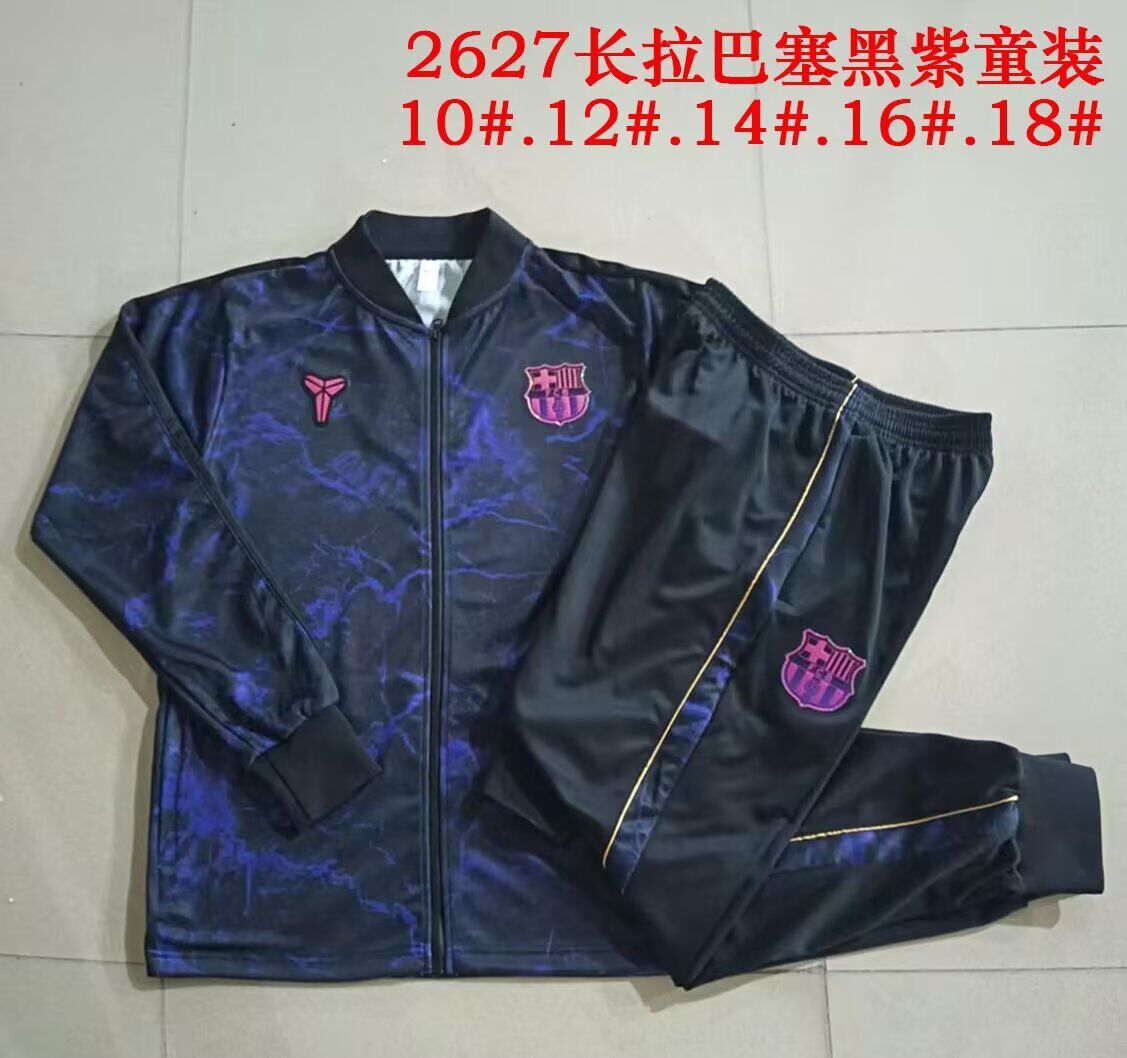 Kids Barcelona 26/27 Tracksuit - Purple/Black